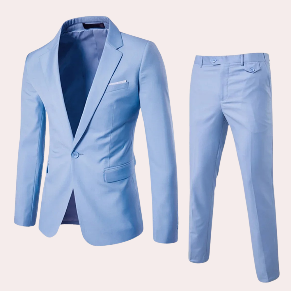 Men's Three Piece Slim Fit Wool Suit Formal Business Tuxedo