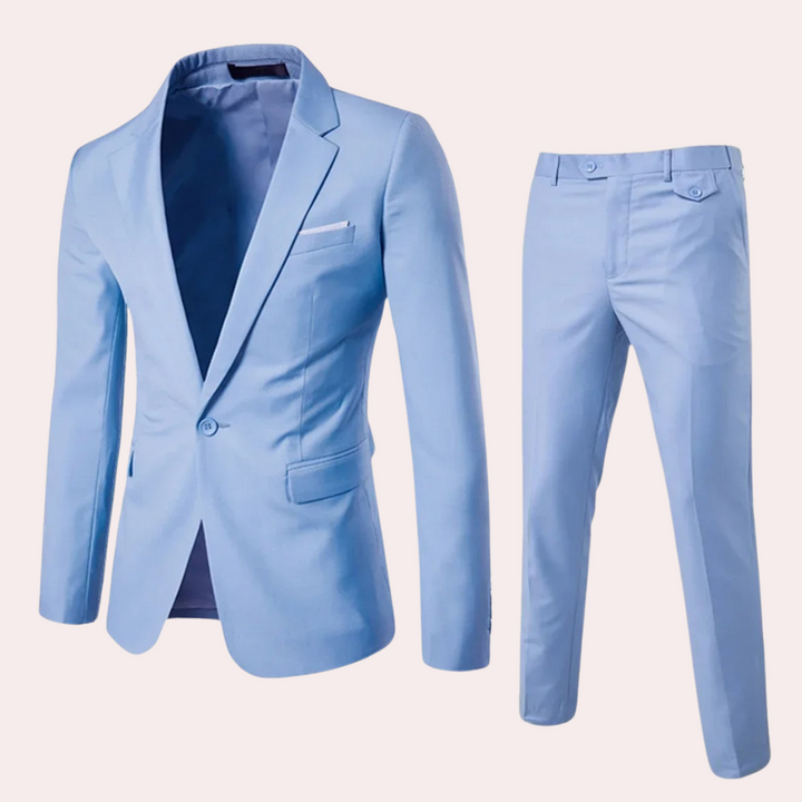 Men's Three Piece Slim Fit Wool Suit Formal Business Tuxedo