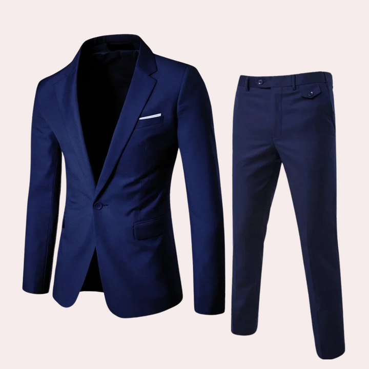 Men's Three Piece Slim Fit Wool Suit Formal Business Tuxedo