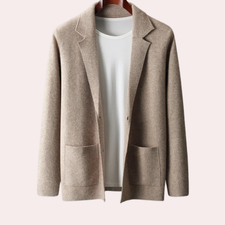 Men Knit Wool Blazer Suit Jacket Cardigan