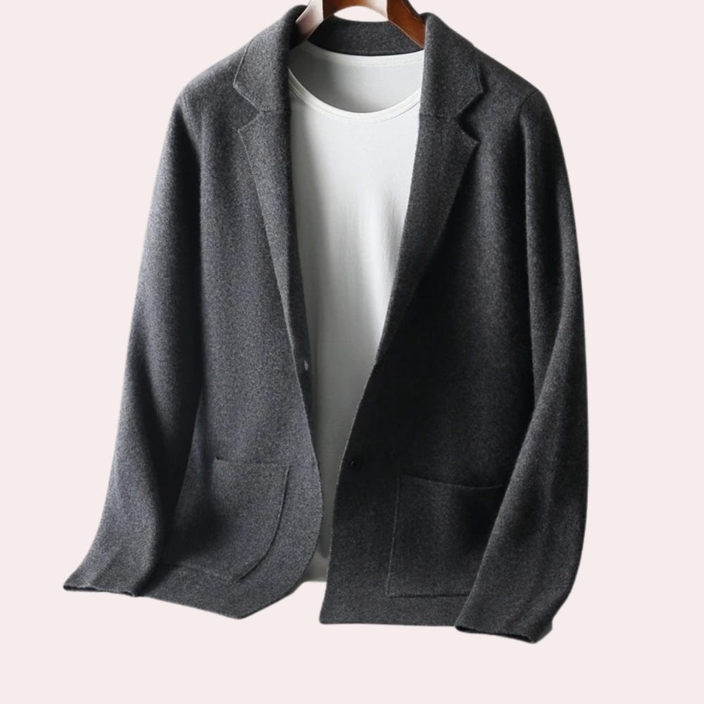 Men Knit Wool Blazer Suit Jacket Cardigan