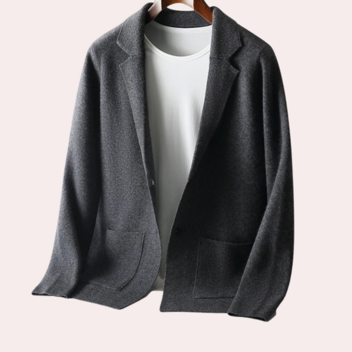 Men Knit Wool Blazer Suit Jacket Cardigan