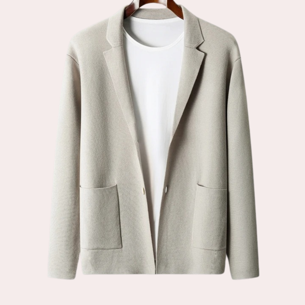 Men Knit Wool Blazer Suit Jacket Cardigan