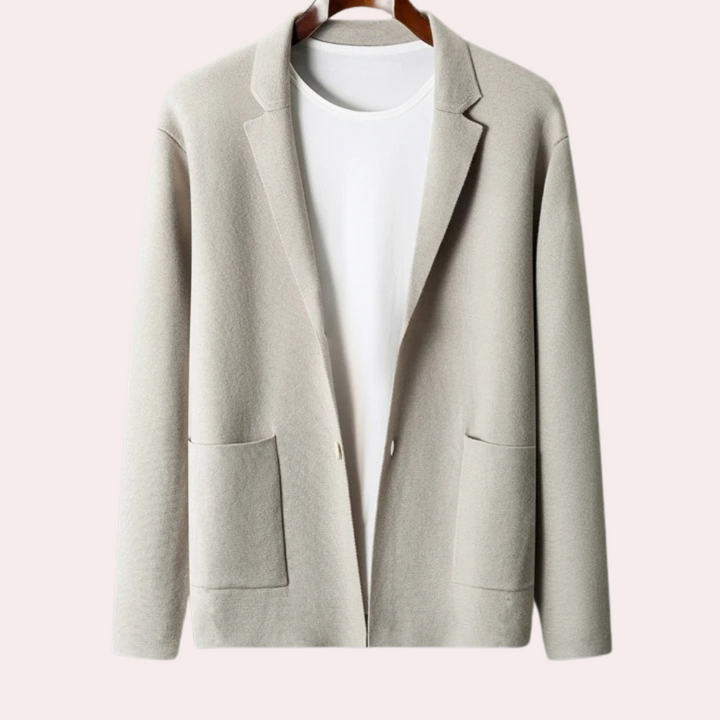 Men Knit Wool Blazer Suit Jacket Cardigan