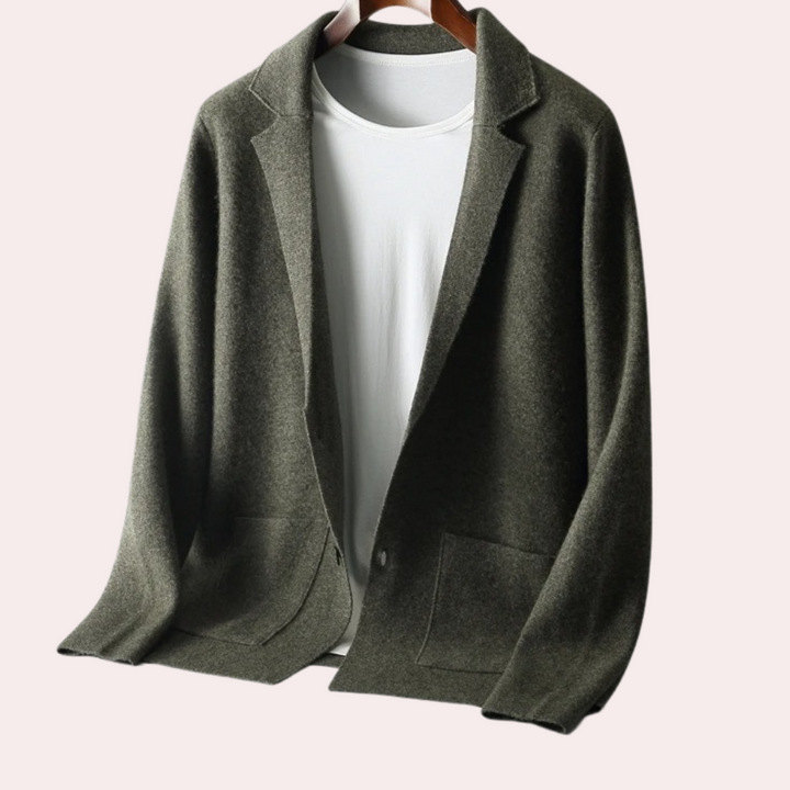 Men Knit Wool Blazer Suit Jacket Cardigan