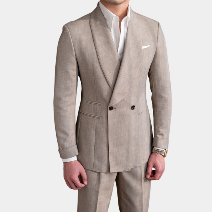 Men's Double Breasted Wool Slim Fit Suit