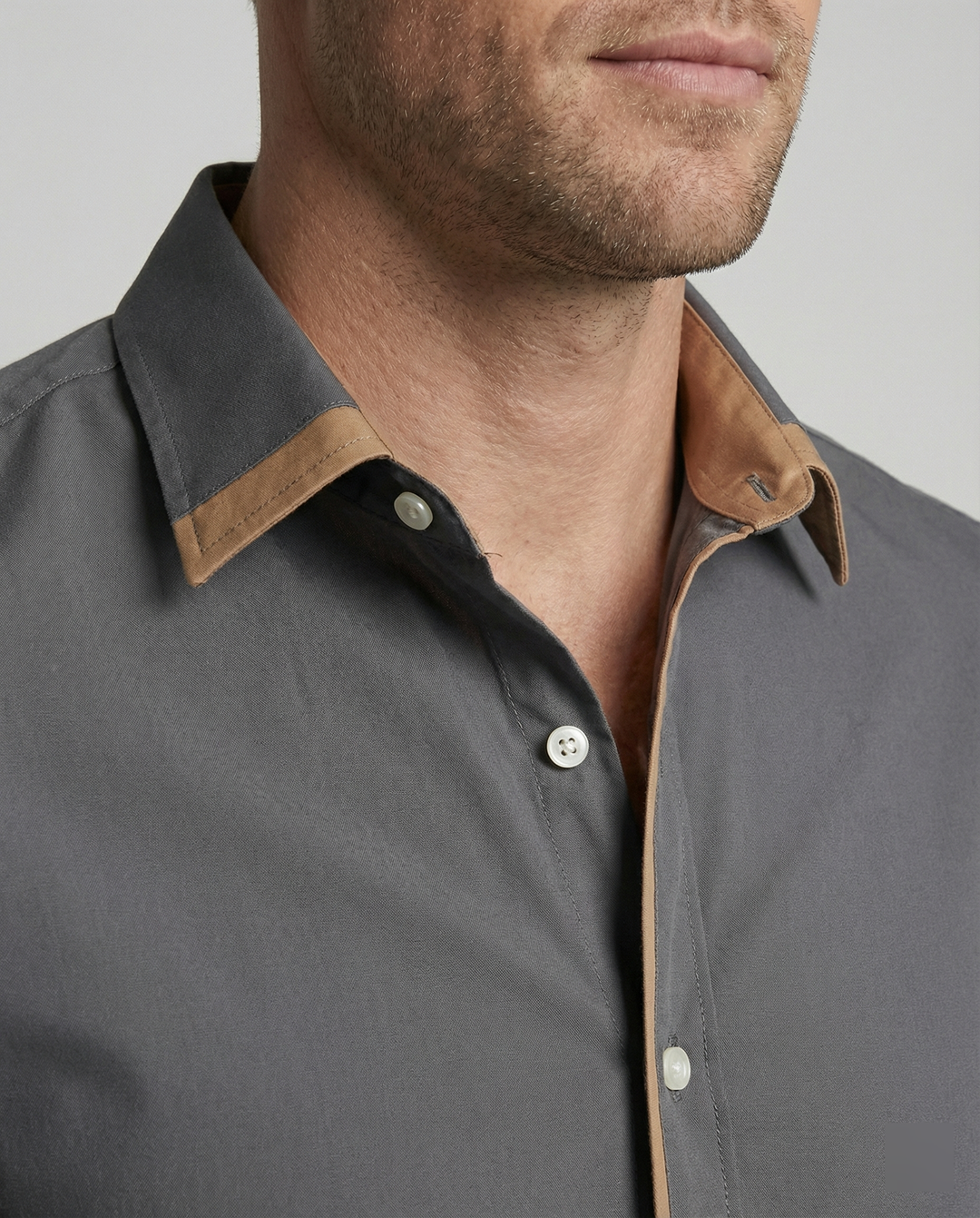 Men's Long Sleeve Slim Fit Button Down Wool Shirt