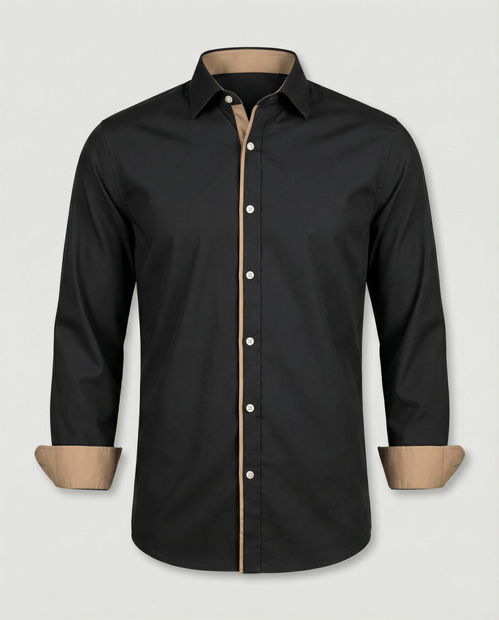 Men's Long Sleeve Slim Fit Button Down Wool Shirt