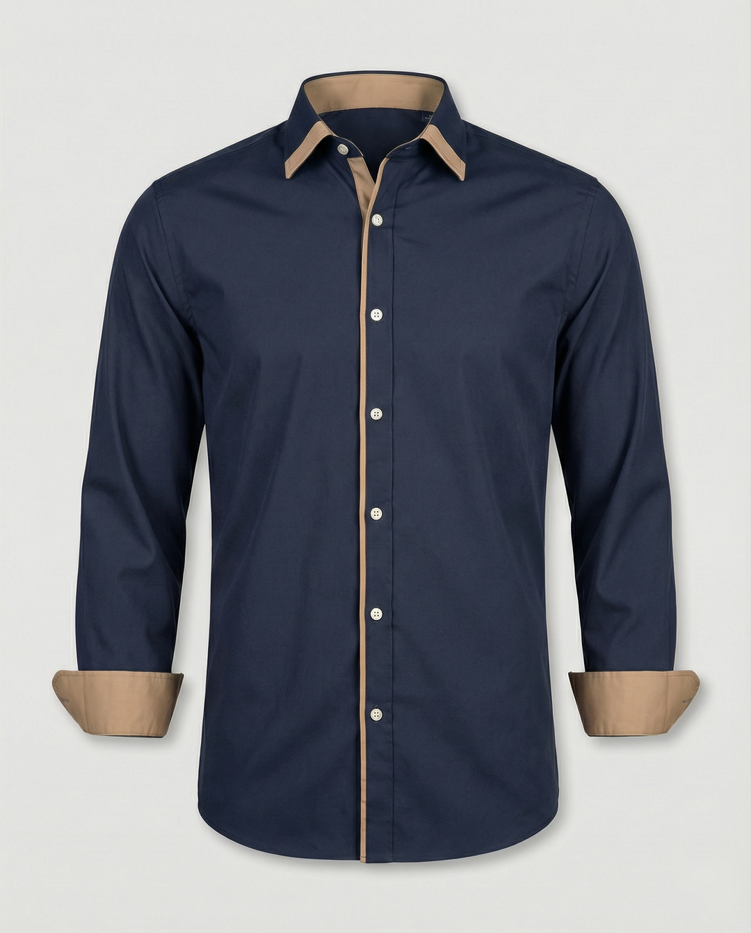Men's Long Sleeve Slim Fit Button Down Wool Shirt