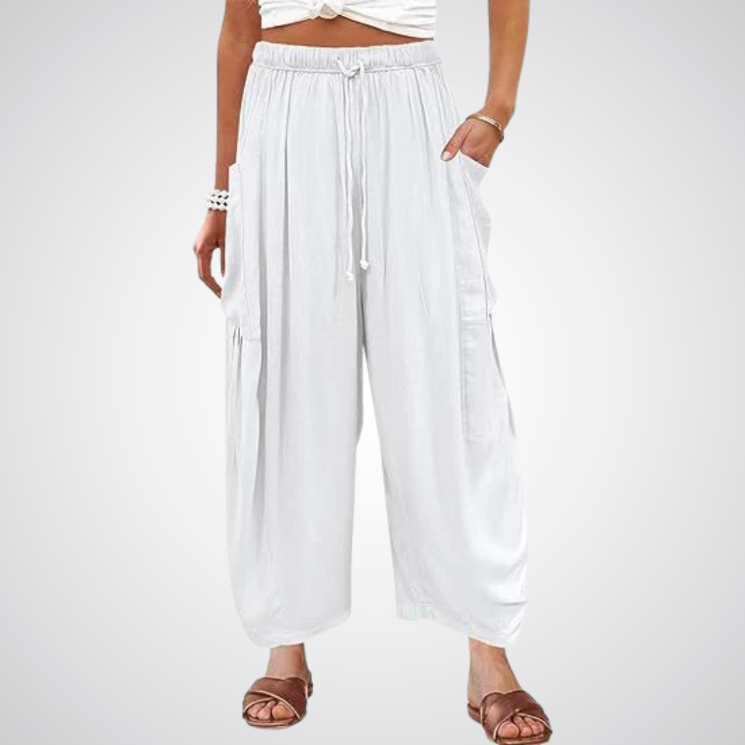 Women's Wide Leg Linen Pants High Waisted Lounge Trousers