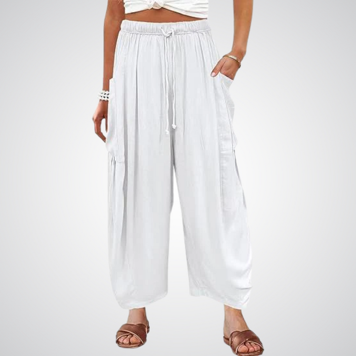 Women's Wide Leg Linen Pants High Waisted Lounge Trousers