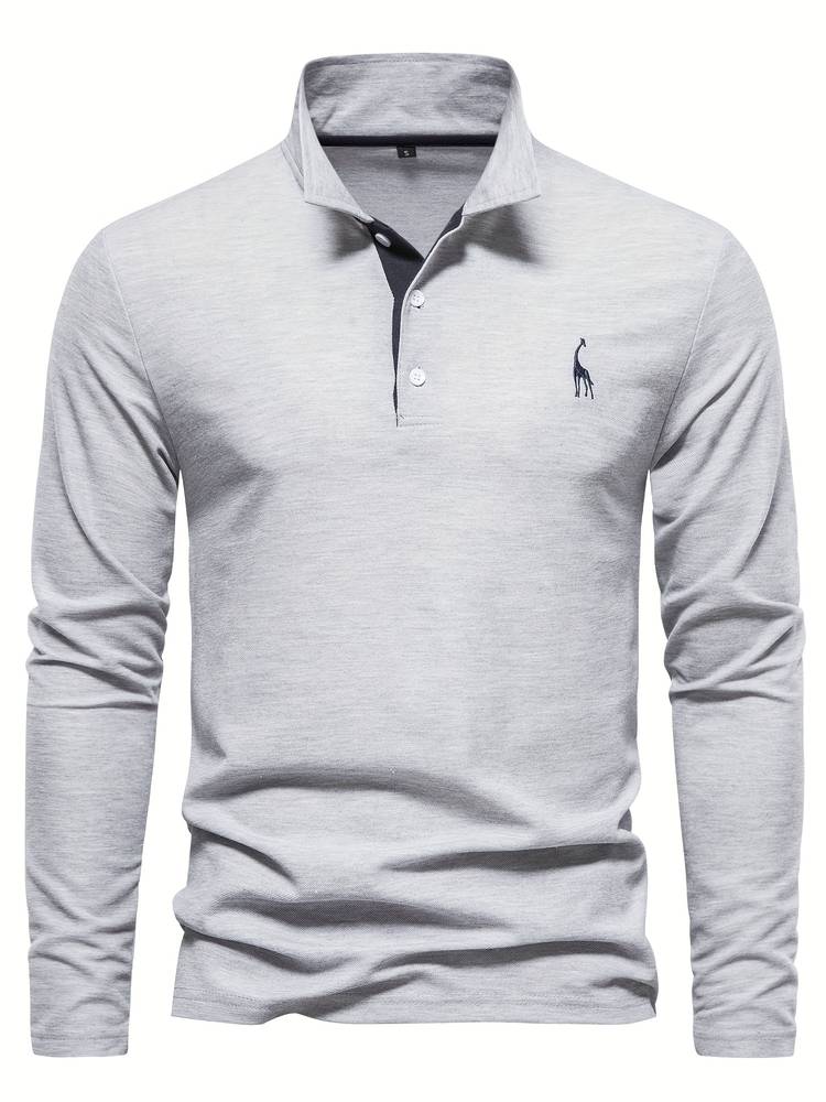 Men's Long Sleeve Polo Shirt Merino Wool Blend Knit Slim Fit