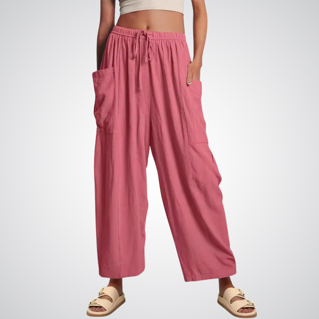 Women's Wide Leg Linen Pants High Waisted Lounge Trousers