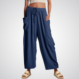 Women's Wide Leg Linen Pants High Waisted Lounge Trousers