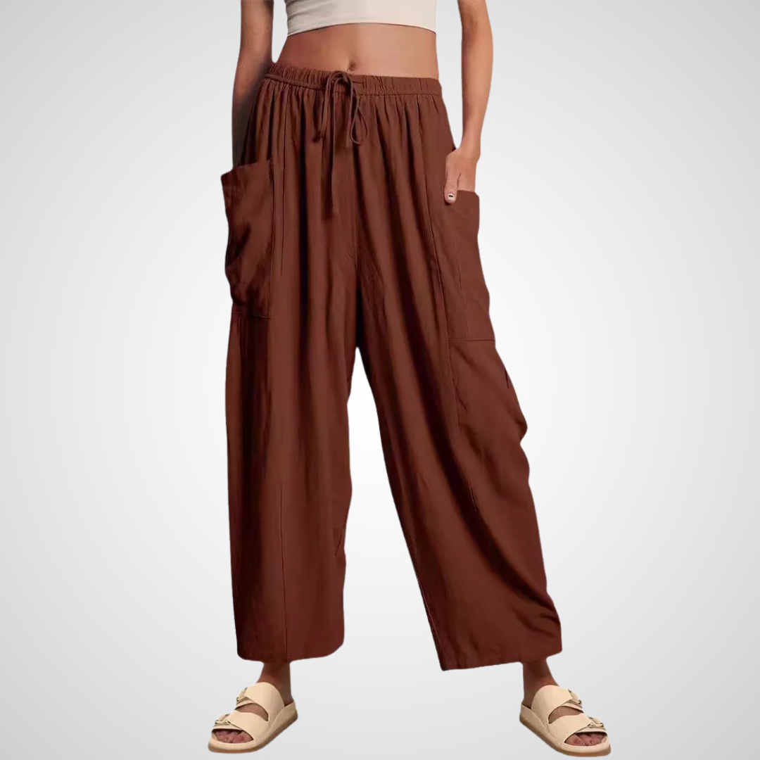 Women's Wide Leg Linen Pants High Waisted Lounge Trousers