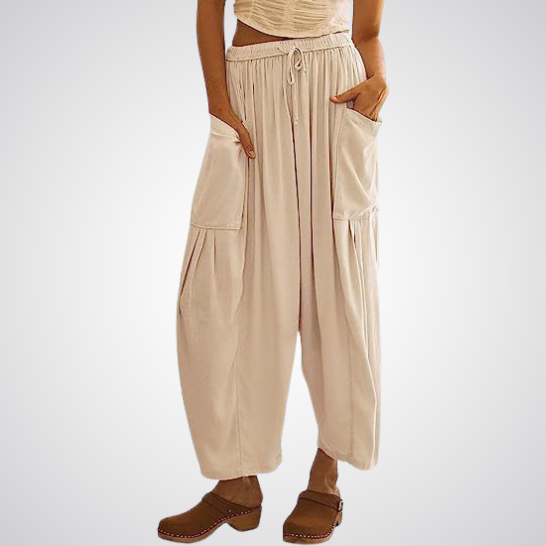 Women's Wide Leg Linen Pants High Waisted Lounge Trousers