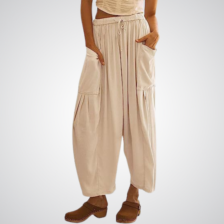 Women's Wide Leg Linen Pants High Waisted Lounge Trousers