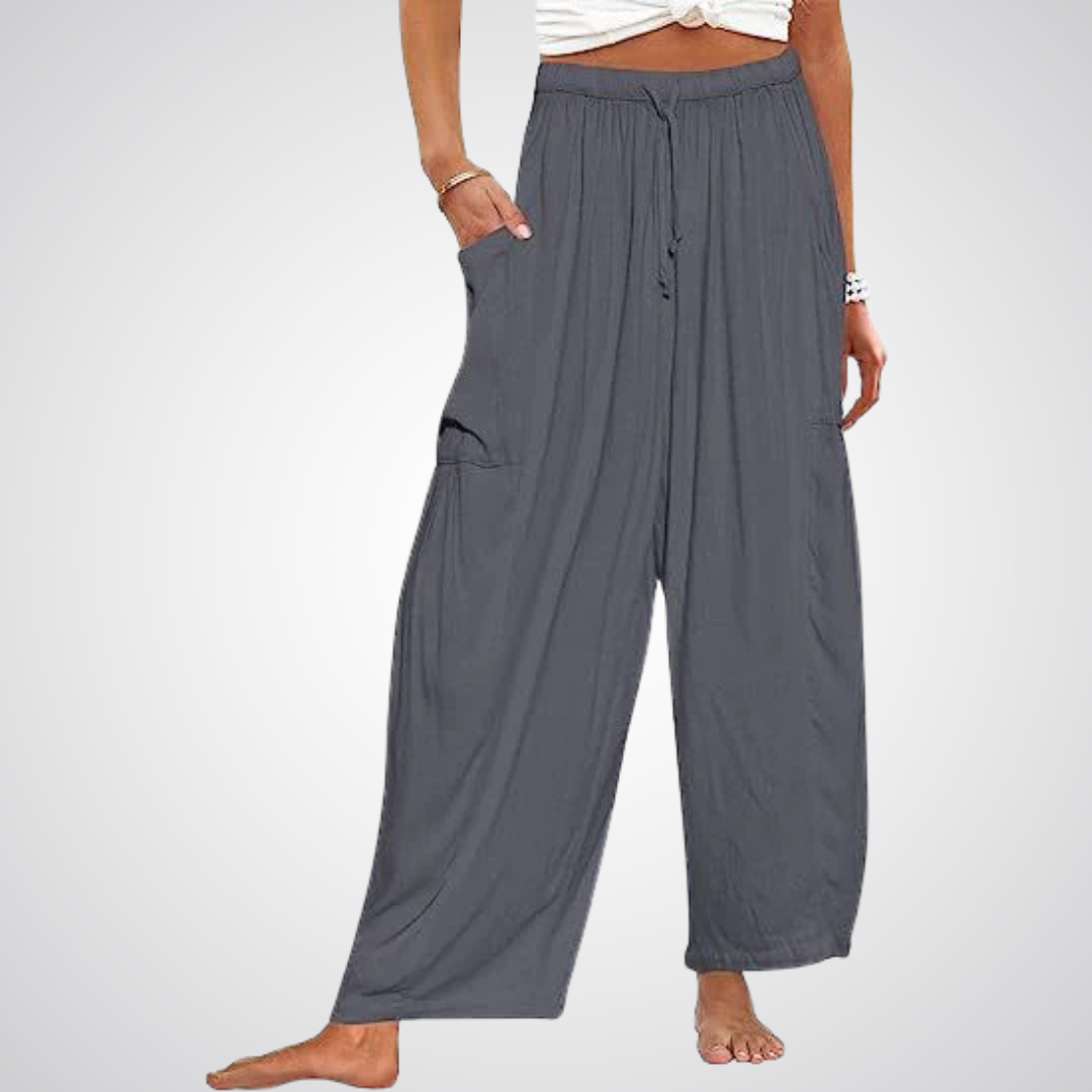 Women's Wide Leg Linen Pants High Waisted Lounge Trousers