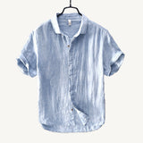 Men's Casual Linen Short Sleeve Button Down Shirt