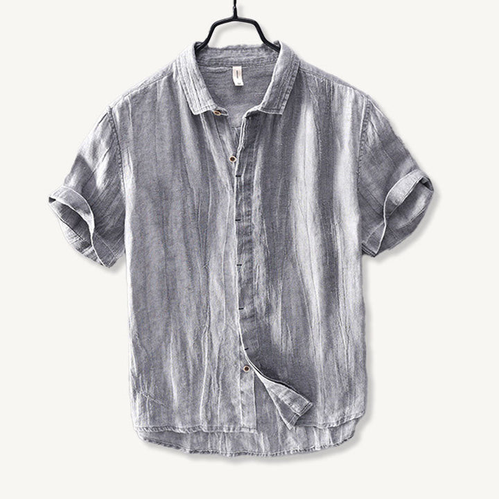 Men's Casual Linen Short Sleeve Button Down Shirt