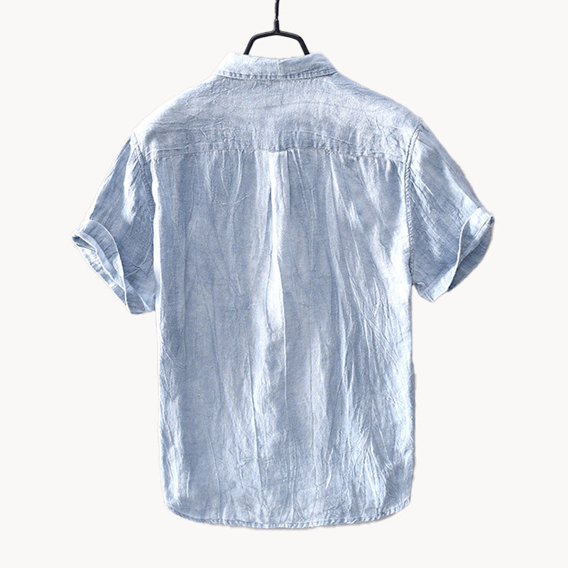 Men's Casual Linen Short Sleeve Button Down Shirt