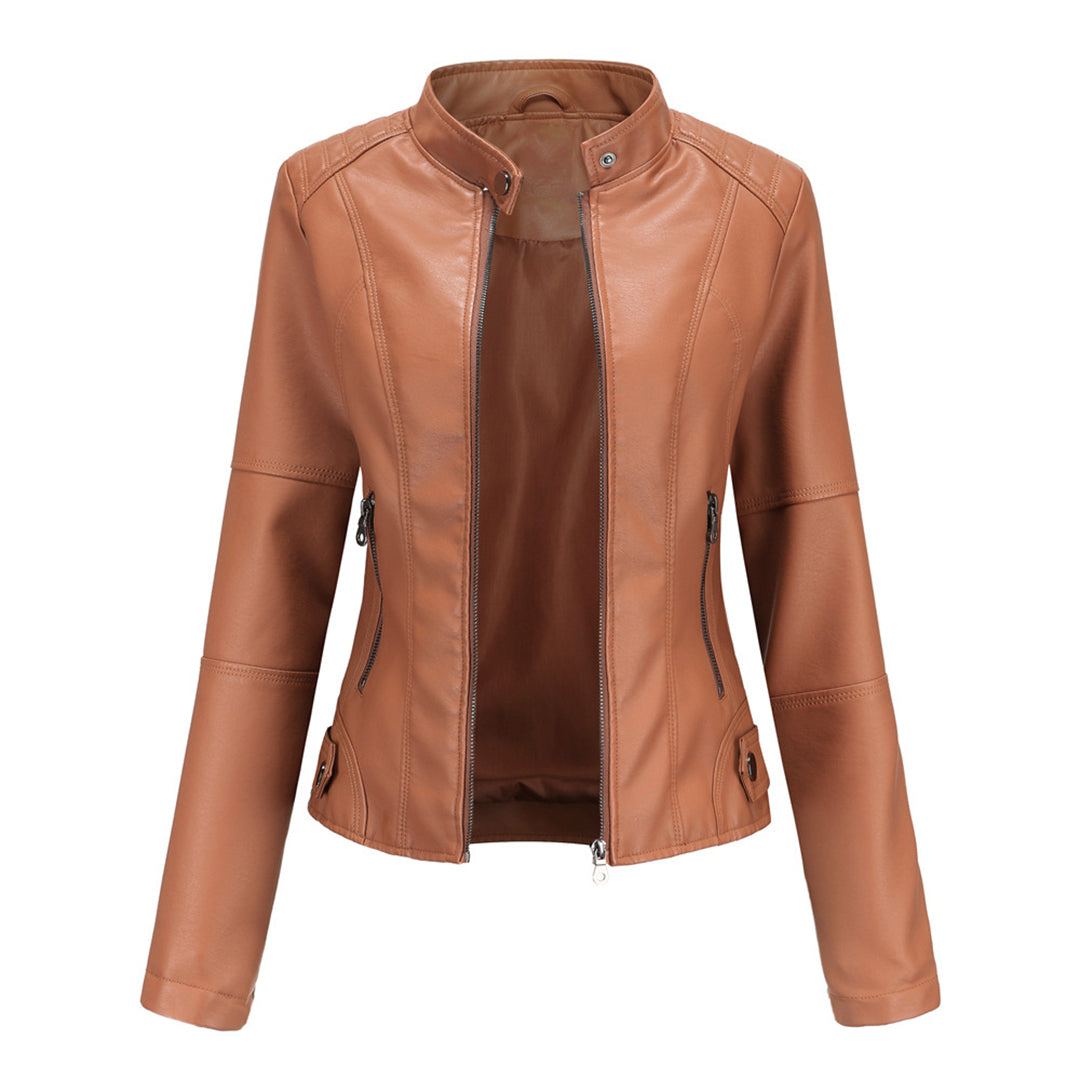 Women's Faux Leather Moto Biker Jacket