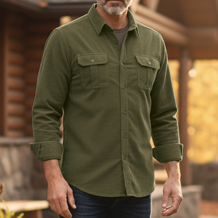 Men's Fleece Shacket Button Up Shirt Overshirt Jacket