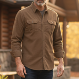 Men's Fleece Shacket Button Up Shirt Overshirt Jacket