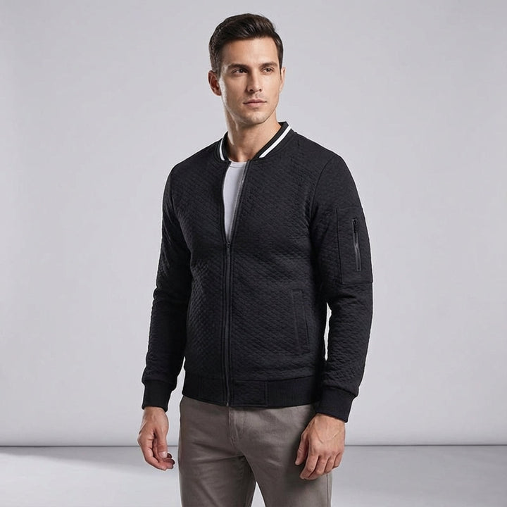 Men's Fleece Bomber Jacket Zip Up Sweatshirt
