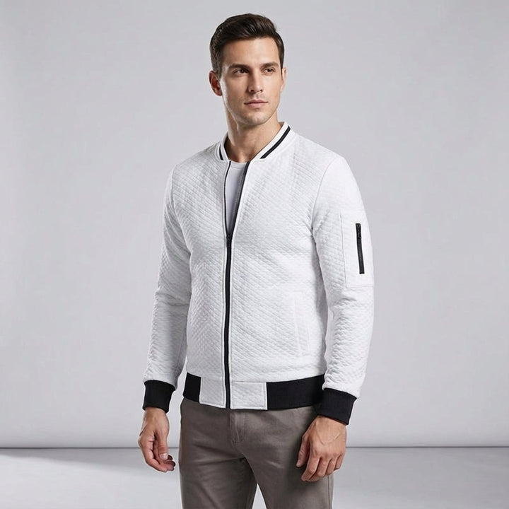 Men's Fleece Bomber Jacket Zip Up Sweatshirt
