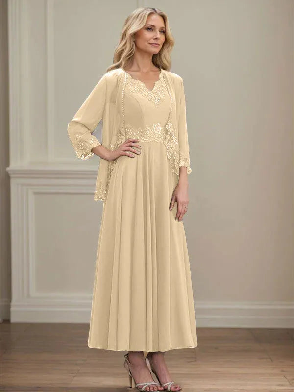 Women's Chiffon Evening Dress with Jacket