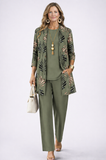 Women’s Linen Blend Cardigan & Wide-Leg Trouser Set