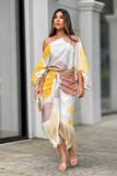 Women's Satin Asymmetrical Skirt Coordinating Two Piece Dress Set