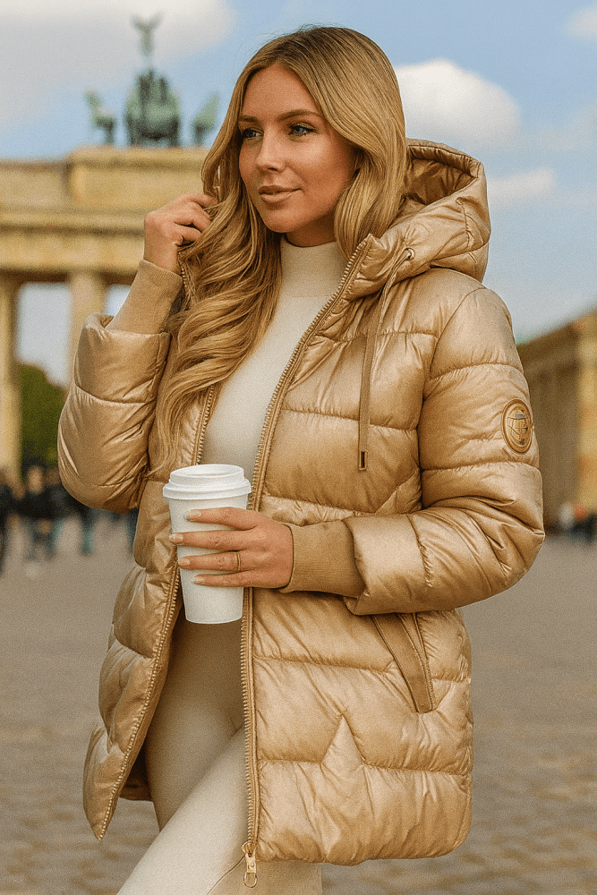 Women's Puffer Jacket Hooded Fleece Coat