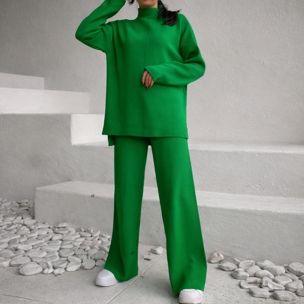 Women Knit Wide Leg Loungewear Set