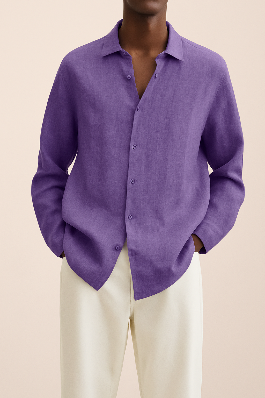 Men's Cotton Long Sleeve Shirt Summer Casual Breathable Top