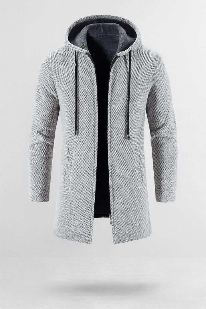 Men's Fleece Hooded Coat Longline Hoodie Jacket