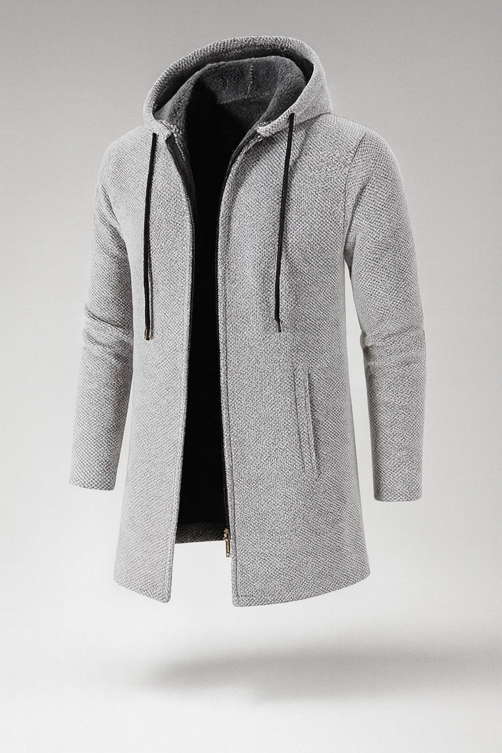 Men's Fleece Hooded Coat Longline Hoodie Jacket