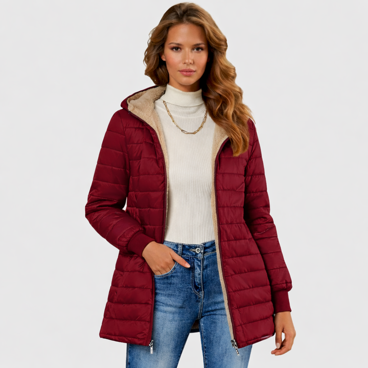 Women's Puffer Jacket Fleece Lined Quilted Coat