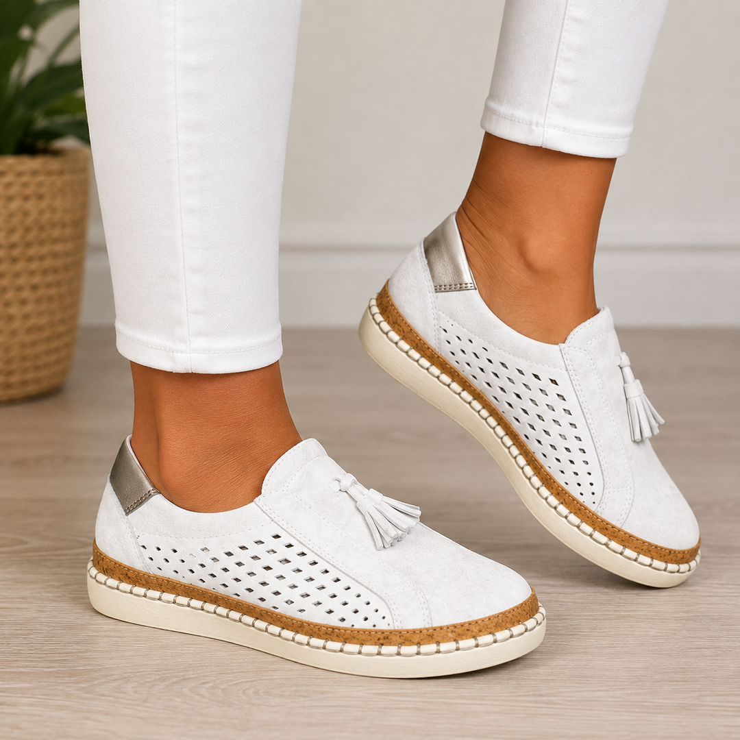 Women's Faux Suede Platform Loafers Slip On Tassel Shoes