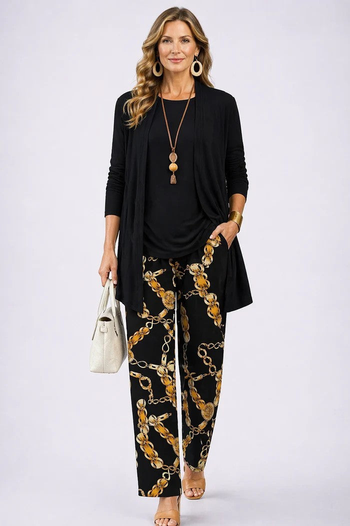 Women’s Linen Blend Cardigan & Wide-Leg Trouser Set