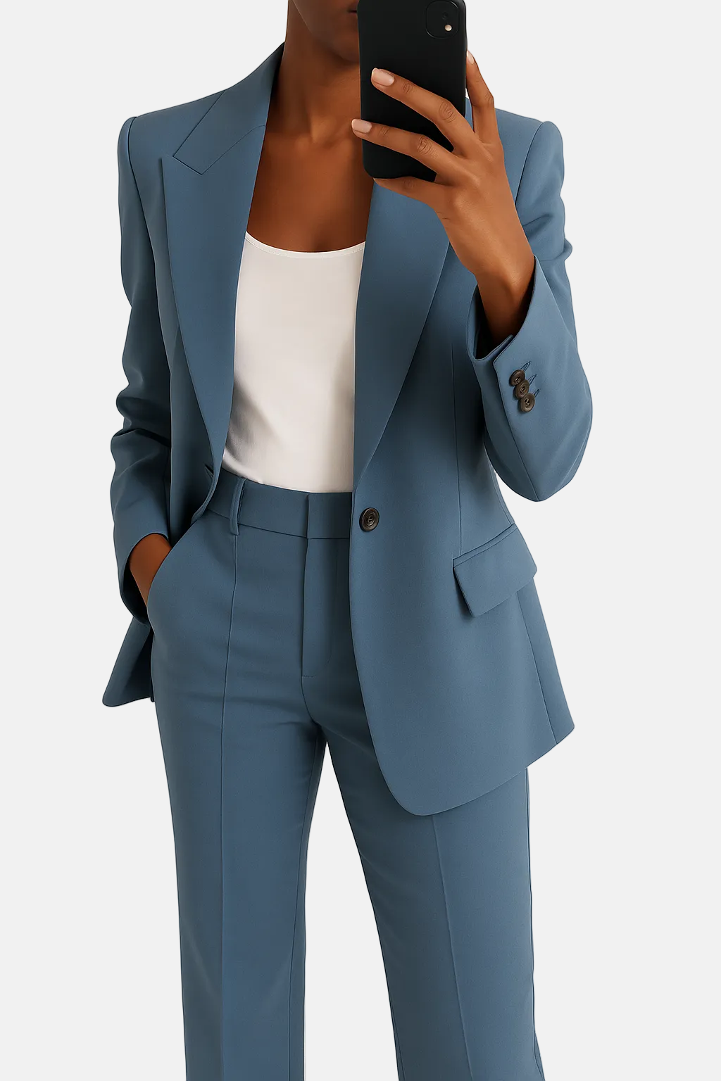 Women's Linen Tailored Two-Piece Suit Set