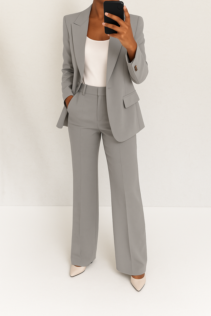 Women's Linen Tailored Two-Piece Suit Set
