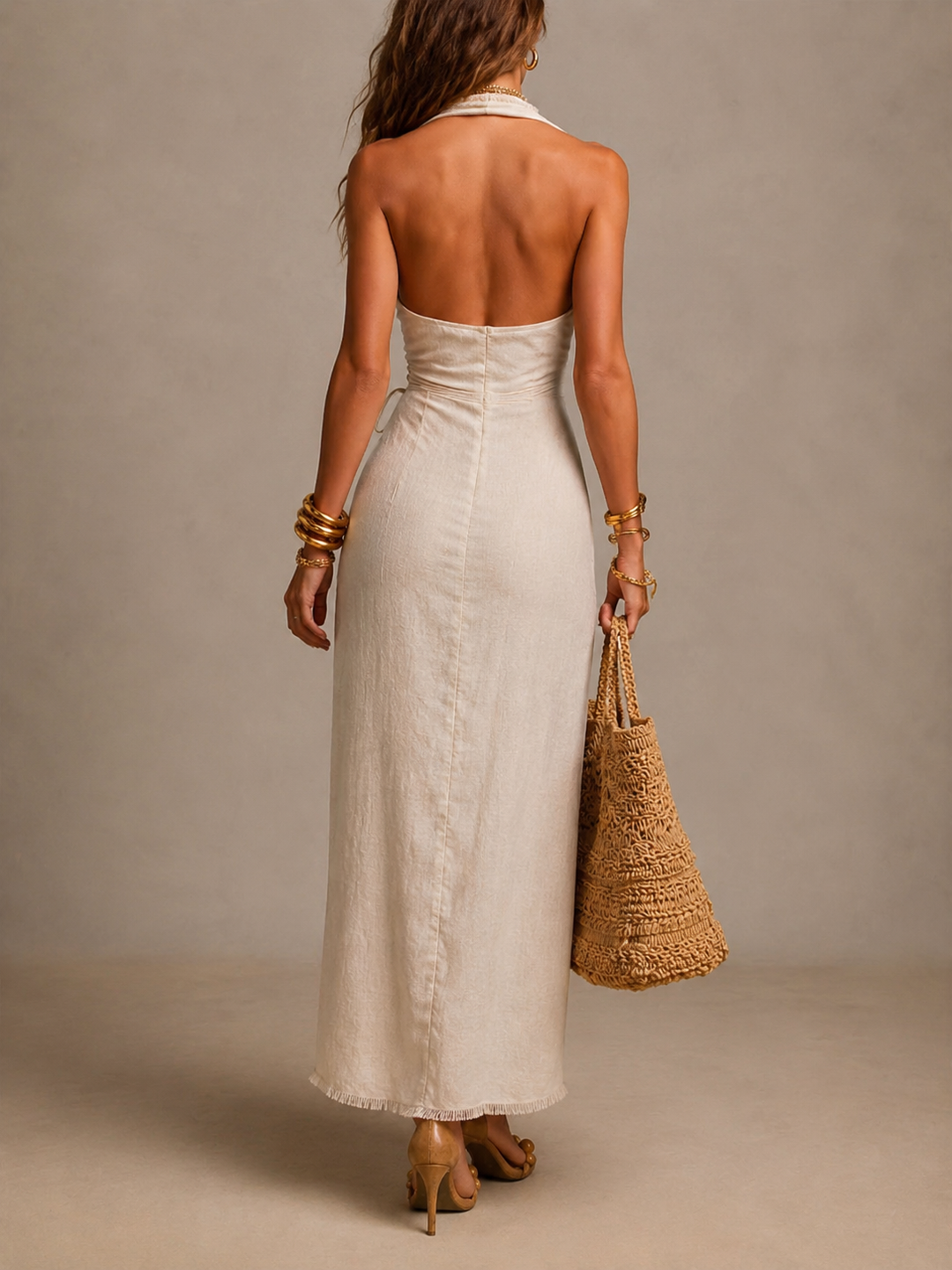 Women's Satin Split Evening Gown Formal Party Maxi Dress