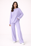 Women Knit Wide Leg Loungewear Set