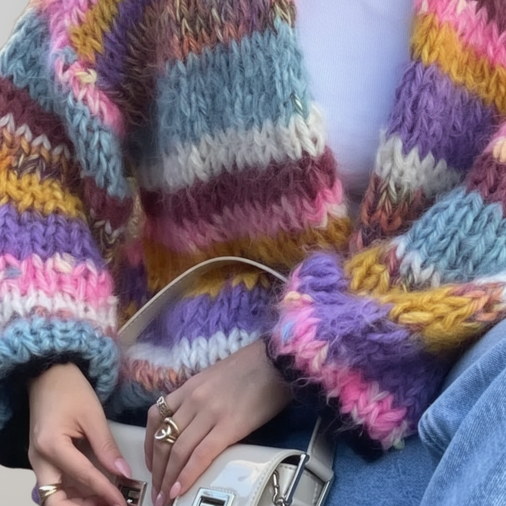 Women's Wool Chunky Knit Cardigan Oversized Sweater Jacket