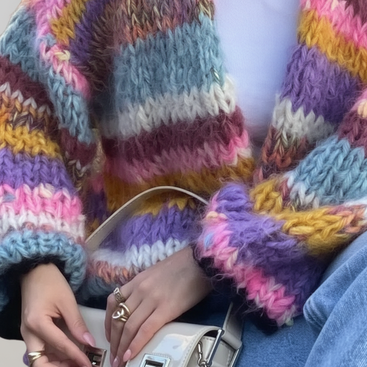 Women's Wool Chunky Knit Cardigan Oversized Sweater Jacket