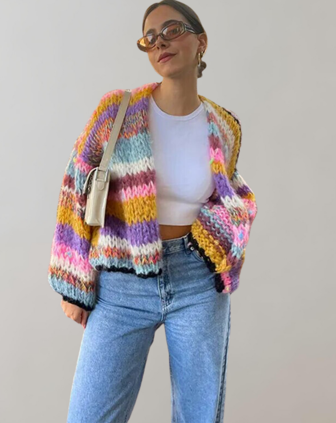 Women's Wool Chunky Knit Cardigan Oversized Sweater Jacket