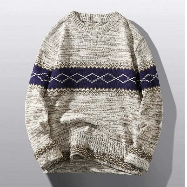 Men's Merino Wool Geometric Knit Sweater