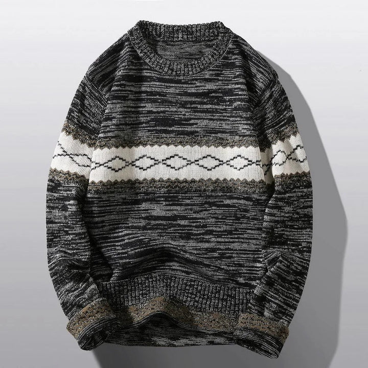 Men's Merino Wool Geometric Knit Sweater